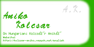 aniko kolcsar business card